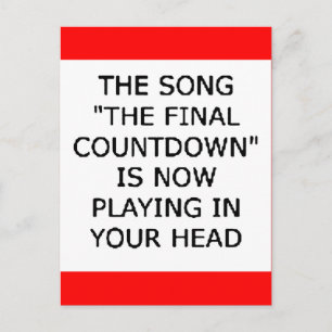 Endgültige Countdown für das Lied jetzt im Kopf Postkarte