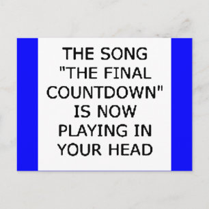 Endgültige Countdown für das Lied jetzt im Kopf Postkarte