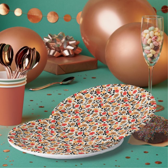Endleaves des floralen Kunstmusters Pappteller (Multi)