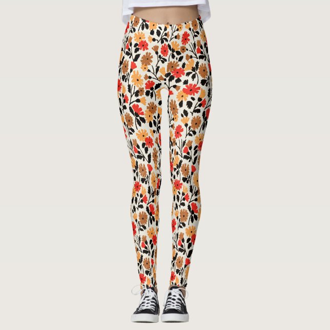 Endleaves of Art floral pattern Leggings (Vorderseite)