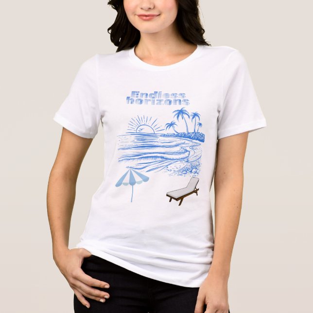 Endless Horizon Sunset Tee – Beach Calm Vibes  (Vorderseite)