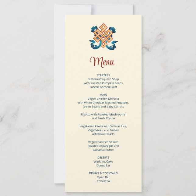 endless Knot tibetisch Wedding Einladung (Vorderseite)