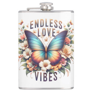 Endless Love Vibes Schmetterling Art-96281 Flachmann