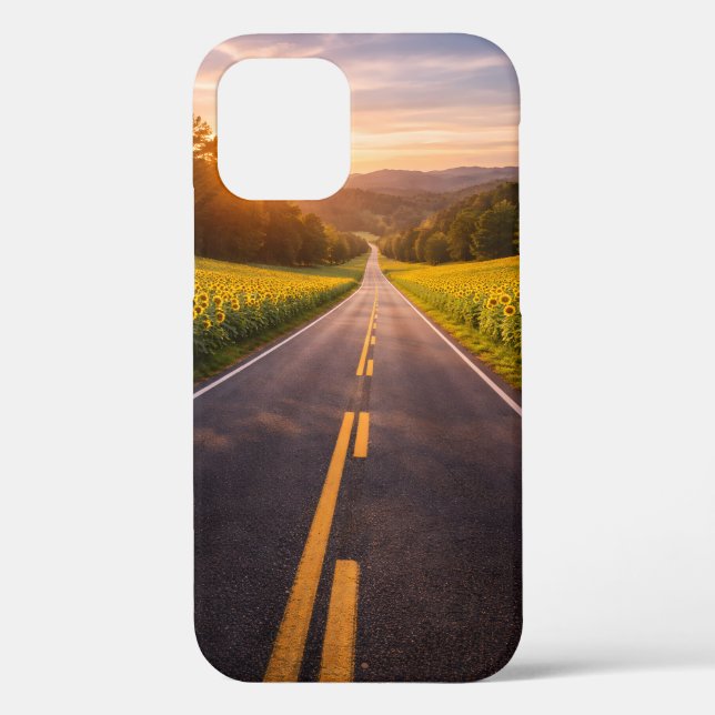 Endless Road Through Desert Landscape Phone Case (Rückseite)