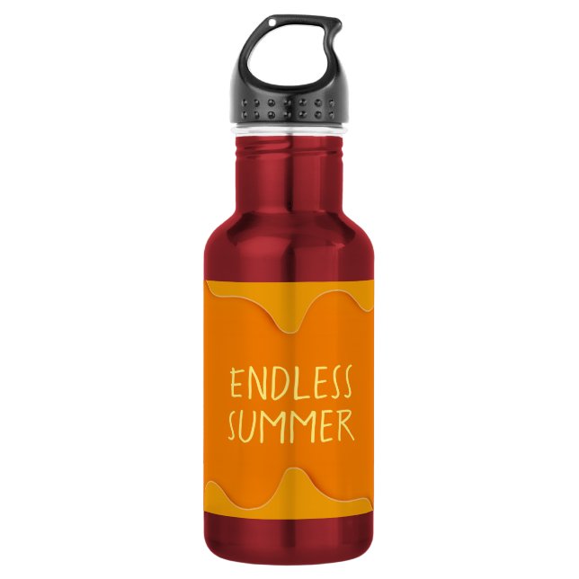 Endless Sommer Orange Rote Wasserflasche (Vorderseite)