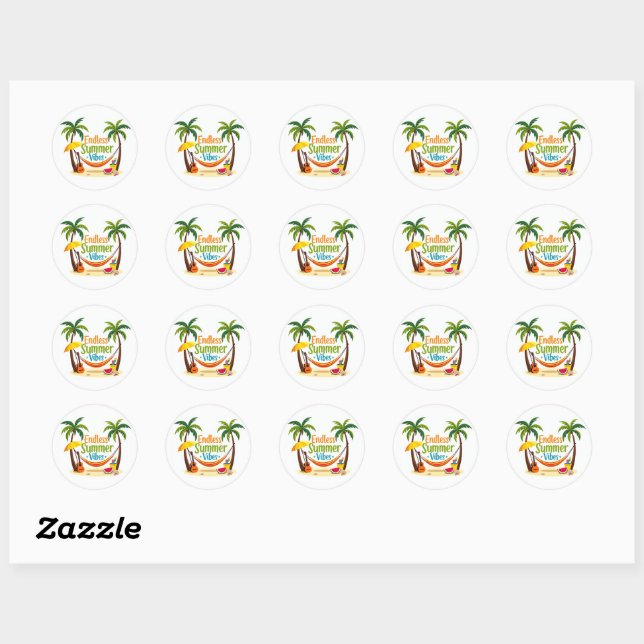 Endless Summer Vibes Blase Text Sticker (Blatt)