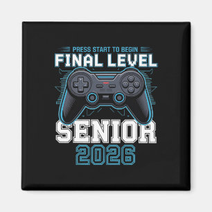Endlevel Senior 2026 Press Start Gamer Style Magnet