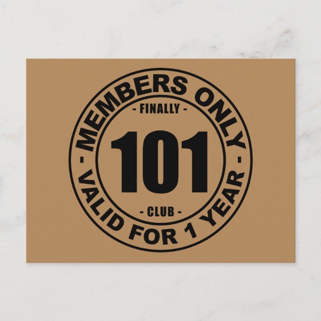 Endlich 101 Club Postkarte (Vorderseite)