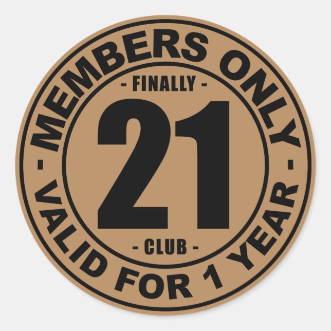 Endlich 21 Club Runder Aufkleber (Vorderseite)