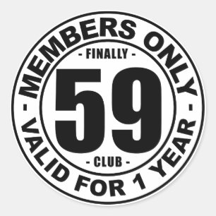 Endlich 59 Club Runder Aufkleber