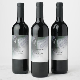 Endlich Dusty Sage Agate Abstrakt Wine Label Weinetikett