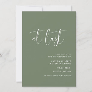 Endlich elegant und modern dunkelgrün save the date