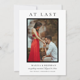 Endlich elegantes Schwarz-Weiß-Foto Save The Date