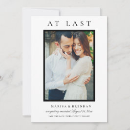 Endlich elegantes Schwarz-Weiß-Foto Save The Date