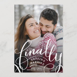 Endlich Erlangung Save the Date Karte