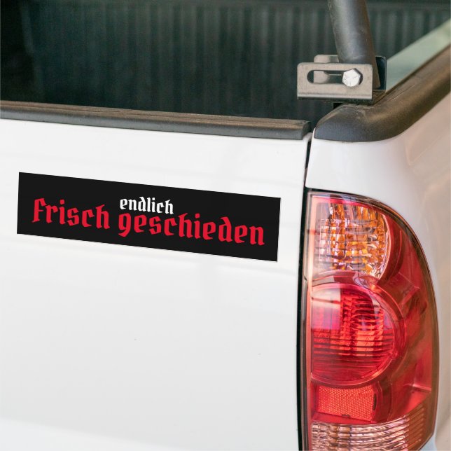 endlich frisch geschieden autoaufkleber (Auf Lkw)