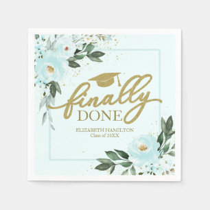 Endlich Gold Aquamarine Blütenschüler Party Serviette