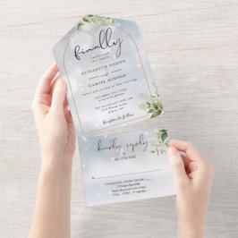 Endlich Gold Arch Greenerity Winter Wedding All In One Einladung