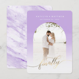 Endlich Gold Script Lavendel Archway Gerahmtes Fot Save The Date