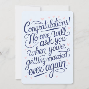 Endlich heiraten lustige Paare Hochzeit Einladung