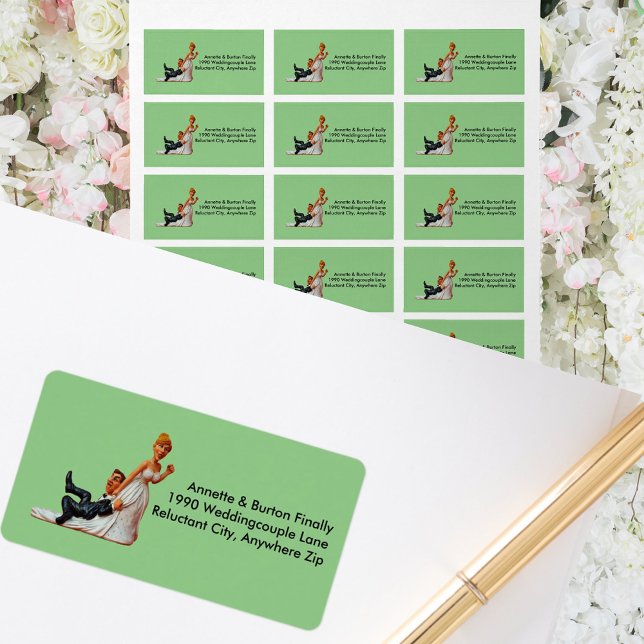 Endlich Hochzeitscouple Funny Address Labels Adressaufkleber (Finally Wedding Couple Funny Address Labels)