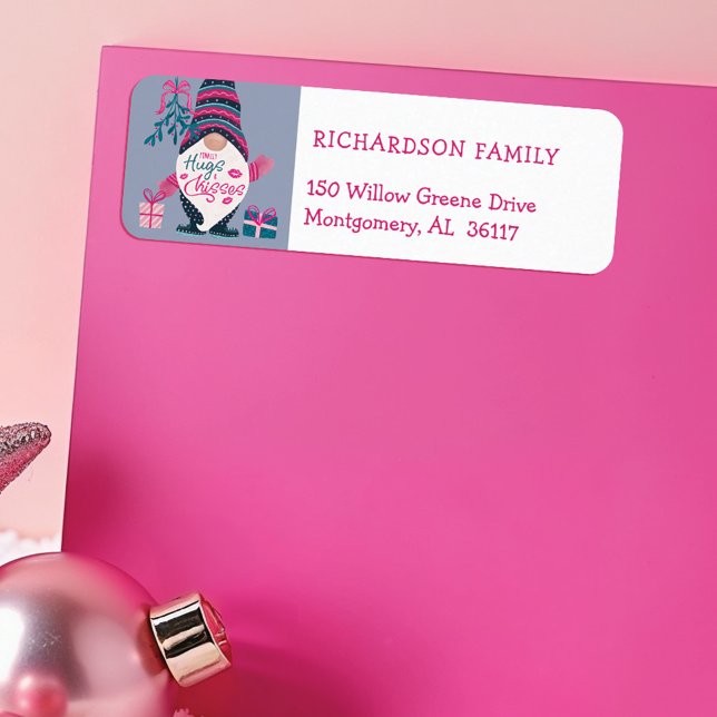 Endlich Hugs & Kisses Fun Bright Christmas Gnome (Finally Hugs & Kisses Fun Bright Christmas Gnome Label)