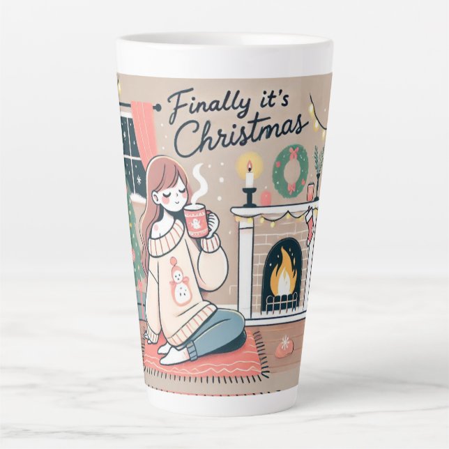 Endlich ist es Weihnachts-Tasse-Design Milchtasse (Vorderseite)