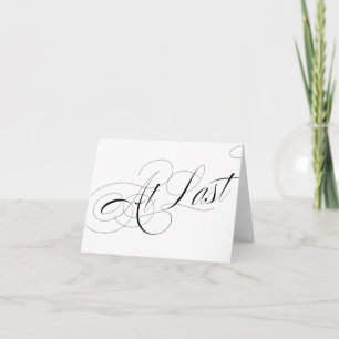 Endlich Kalligrafie Glückwunsch Hochzeitskarte Karte