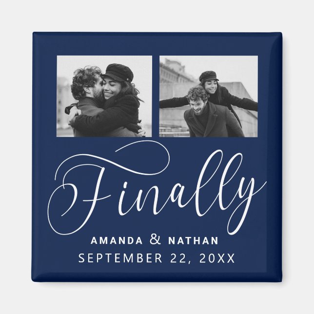 Endlich Minimalistische Hochzeit 2 Foto Save the D Magnet (Vorne)