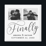 Endlich Minimalistische Hochzeit 2 Foto Save the D Magnet<br><div class="desc">Es lohnt sich zu warten und jetzt sind Sie endlich bereit,  Ihre Daten zu speichern! Diese minimalistische Hochzeit speichern die Dattelmagnete sind perfekt einfach,  aber super modern. Sie können das Design einfach personalisieren,  indem Sie Ihre eigenen Fotos,  Namen und Hochzeitsdatum hinzufügen. Matching-Elemente finden Sie in der Auflistung.</div>