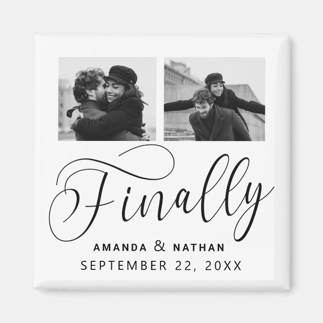 Endlich Minimalistische Hochzeit 2 Foto Save the D Magnet (Vorne)