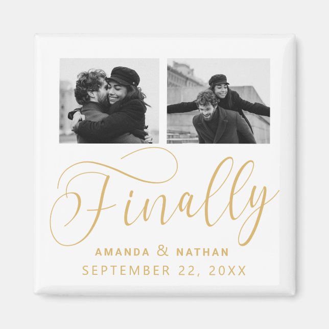 Endlich Minimalistische Hochzeit 2 Foto Save the D Magnet (Vorne)