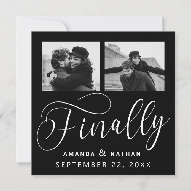 Endlich Minimalistische Hochzeit 2 Foto Save the D Save The Date (Vorderseite)