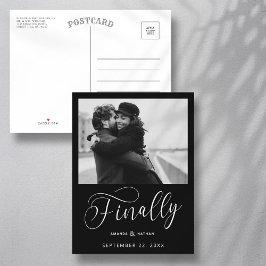 Endlich Minimalistische Hochzeit Foto Save the Dat Ankündigungspostkarte