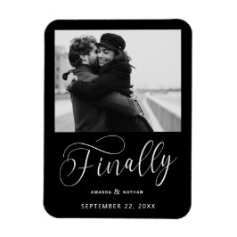 Endlich Minimalistische Hochzeit Foto Save the Dat Magnet