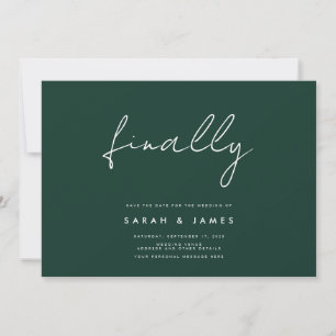 Endlich Moderner Minimalistischer Smarald Save the Save The Date