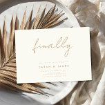 Endlich Modernes Minimalistisches Elfenbein Save t The Date<br><div class="desc">Eine schlichte,  moderne Save the Date Karte. Personalisieren Sie dieses minimalistische Elfenbein Design,  um Ihre persönlichen Daten und Nachricht zu haben.</div>
