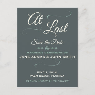 Endlich Save the Date Postkarte