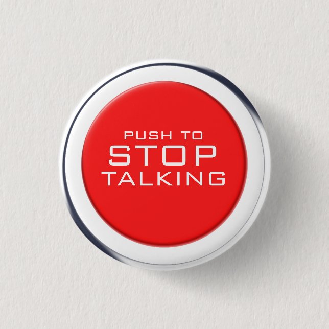 Endlich! Schaltfläche "Sprechen stoppen" Button (Vorderseite)