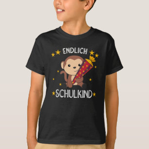 Endlich Schoolkind Affen School Beutel Rock The T-Shirt