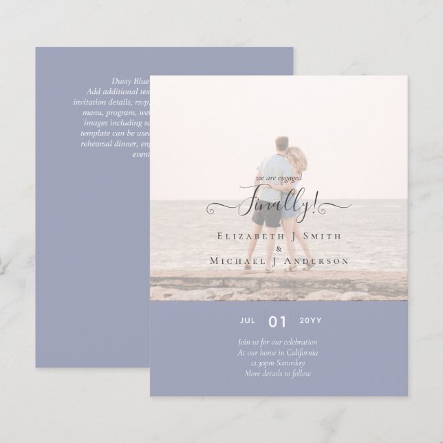 Endlich sind wir Verlobt! Foto der Hochzeitsankünd (Vorne/Hinten)