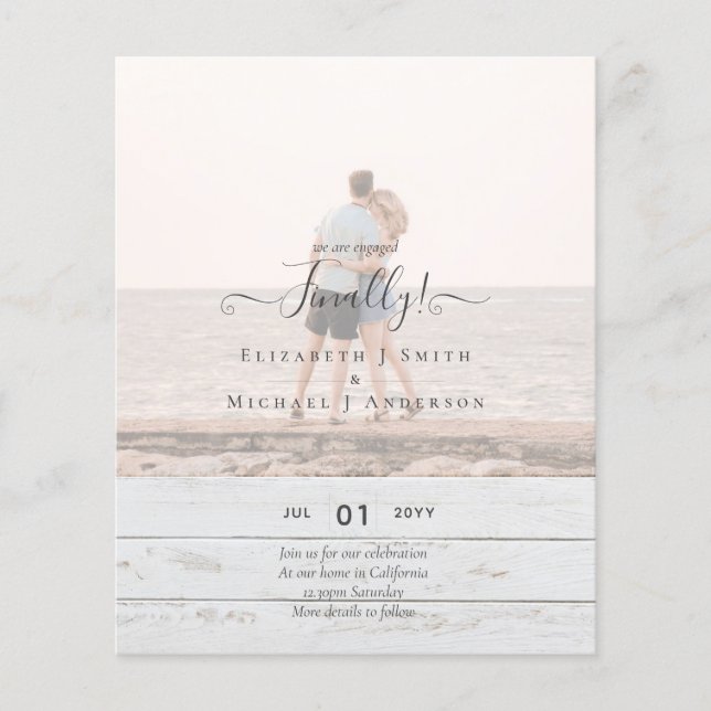 Endlich sind wir Verlobt! Foto der Hochzeitsankünd Flyer (Vorne)