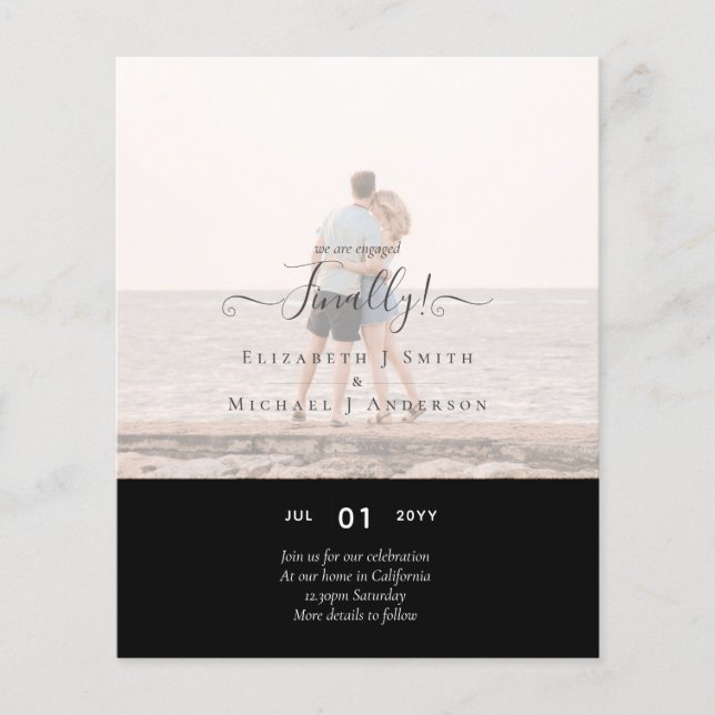 Endlich sind wir Verlobt! Foto der Hochzeitsankünd Flyer (Vorne)