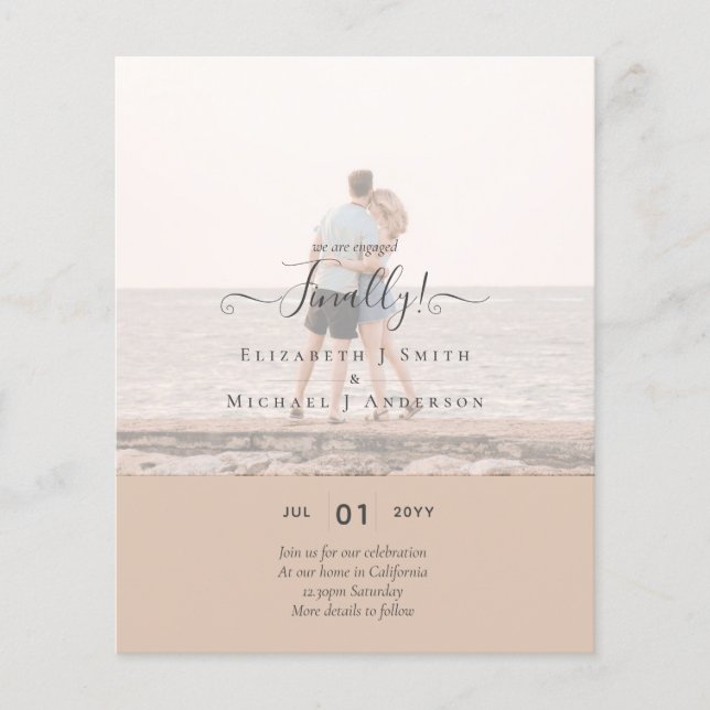 Endlich sind wir Verlobt! Foto der Hochzeitsankünd Flyer (Vorne)