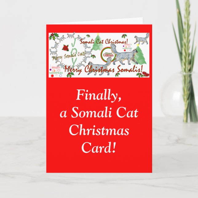 Endlich Somali Cat Christmas Cards Feiertagskarte (Vorderseite)