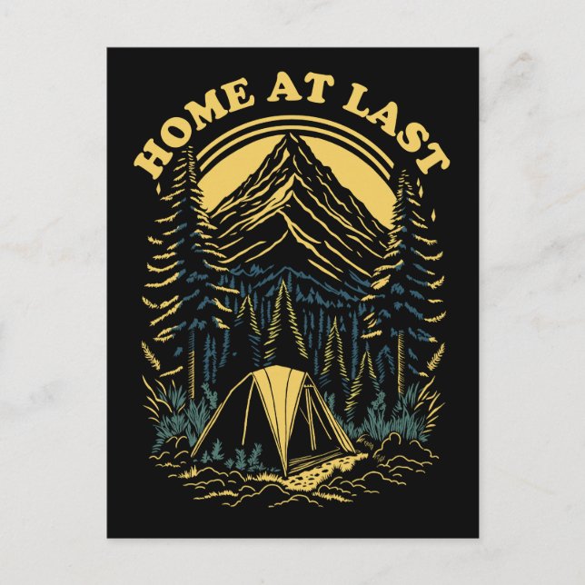 Endlich Zuhause - Camping Postkarte (Vorderseite)