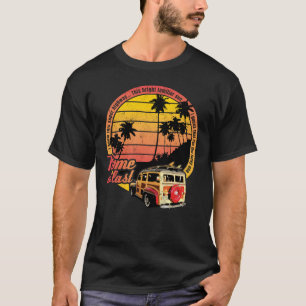 Endlich Zuhause, Retro Woodie Surf Wagon und Sunse T-Shirt