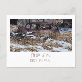 Endlich zurück zu Ihnen - Rusty Car Foto Postkarte