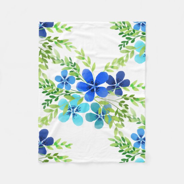 Endlos blau Vergiss mich nicht Blume Fleecedecke (Vorderseite)