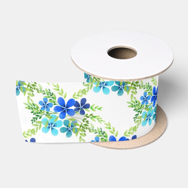 Endlos blau Vergiss mich nicht Blume Satin Ribbon Satinband (Spule)